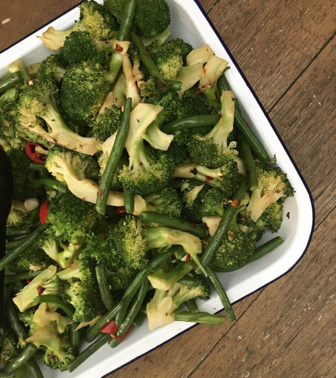 Broccoli green bean salad